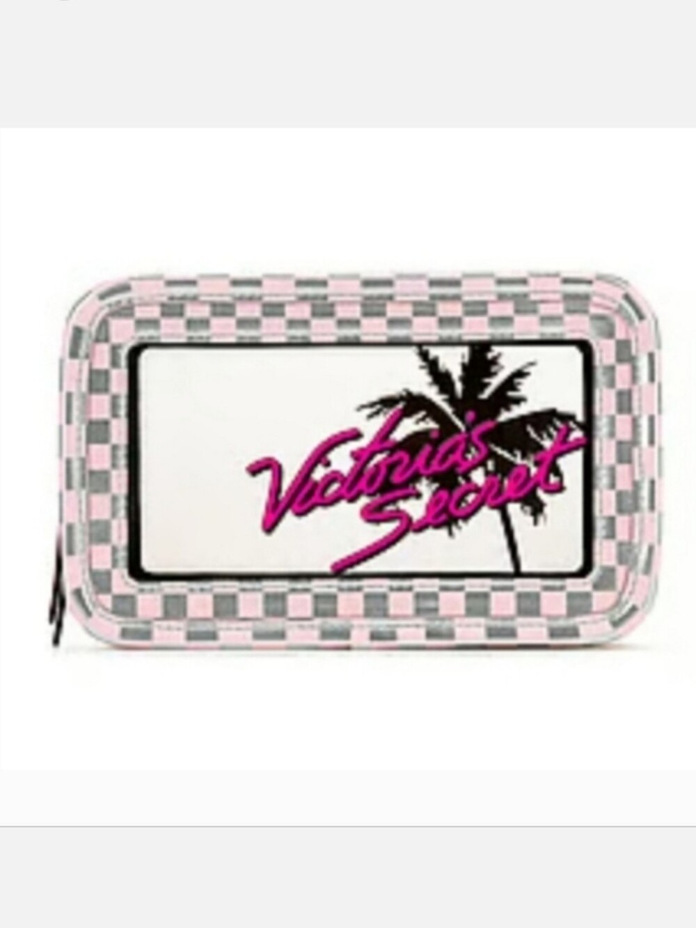 Victoria's Secret Cosmetic Bag Travel Pouch Paradise Palm Tree NWT $40